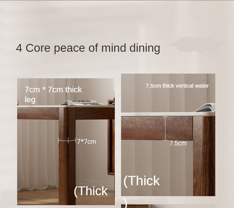 Oak solid wood Rock slab  simple dining table