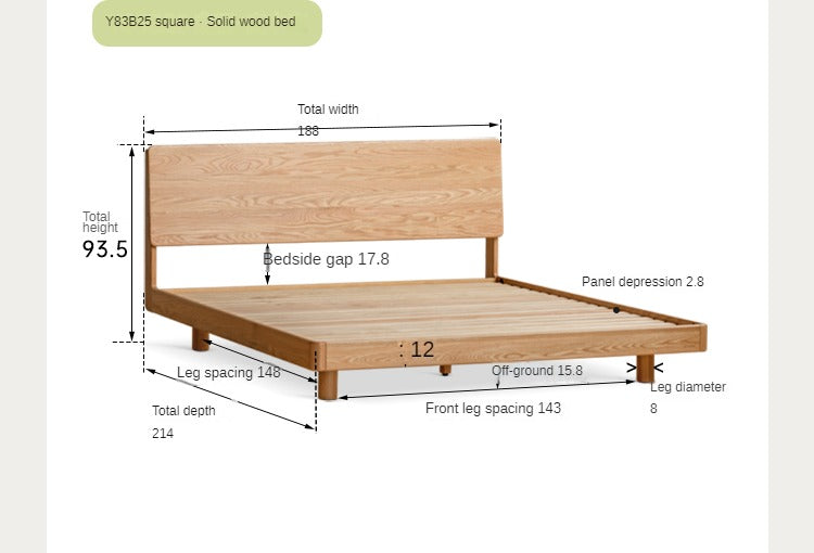 Oak solid wood bed bedroom furniture combination set.