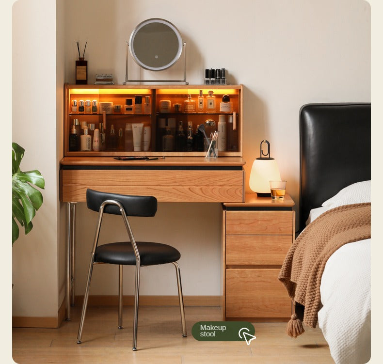 Cherry Wood Retractable Dressing Table :