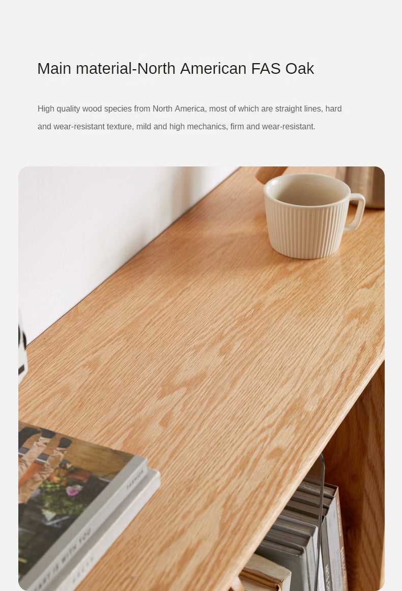 Oak solid wood low bookshelf-