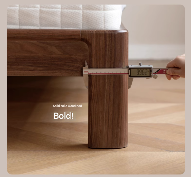Teak, Black Walnut Solid Wood Bed
