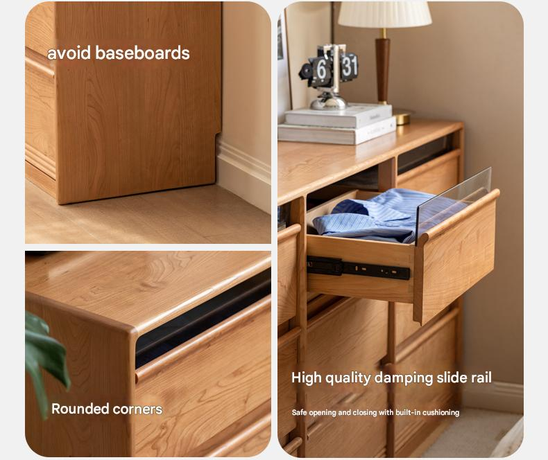 Cherry Solid Wood Nine Drawers Drawer Cabinet