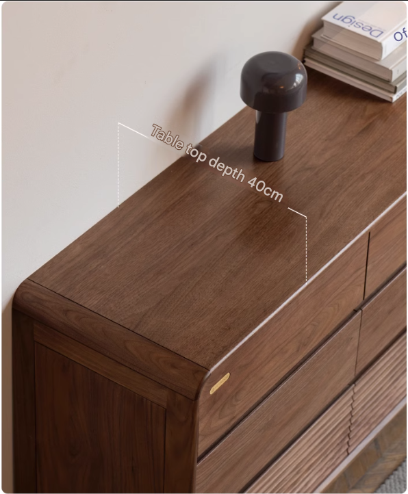 Black Walnut Solid Wood Drawer Storage Cabinet