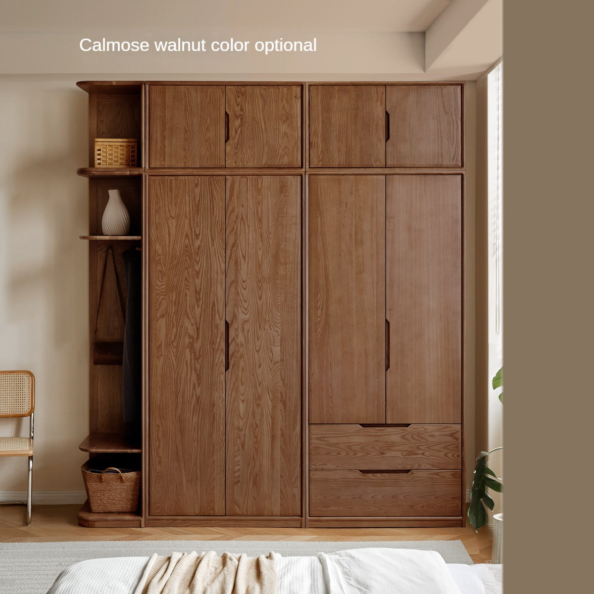 Ash solid wood wardrobe modern minimalist