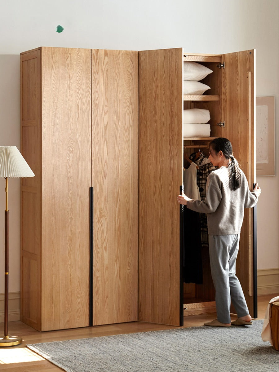 Oak solid wood high wardrobe modern: