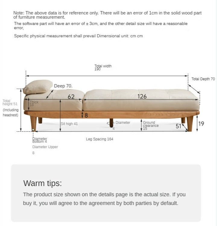 Oak solid wood sofa bed adjustable dual-purpose sofa technological fabric