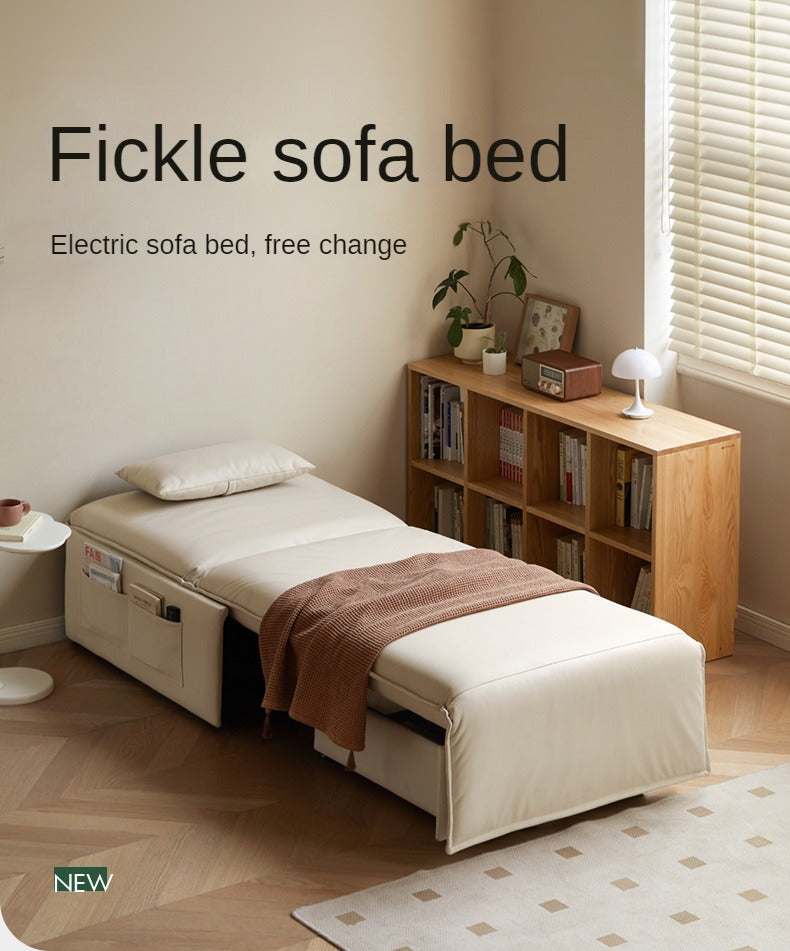 Electric sofa bed multi-functional folding telescopic technology fabric