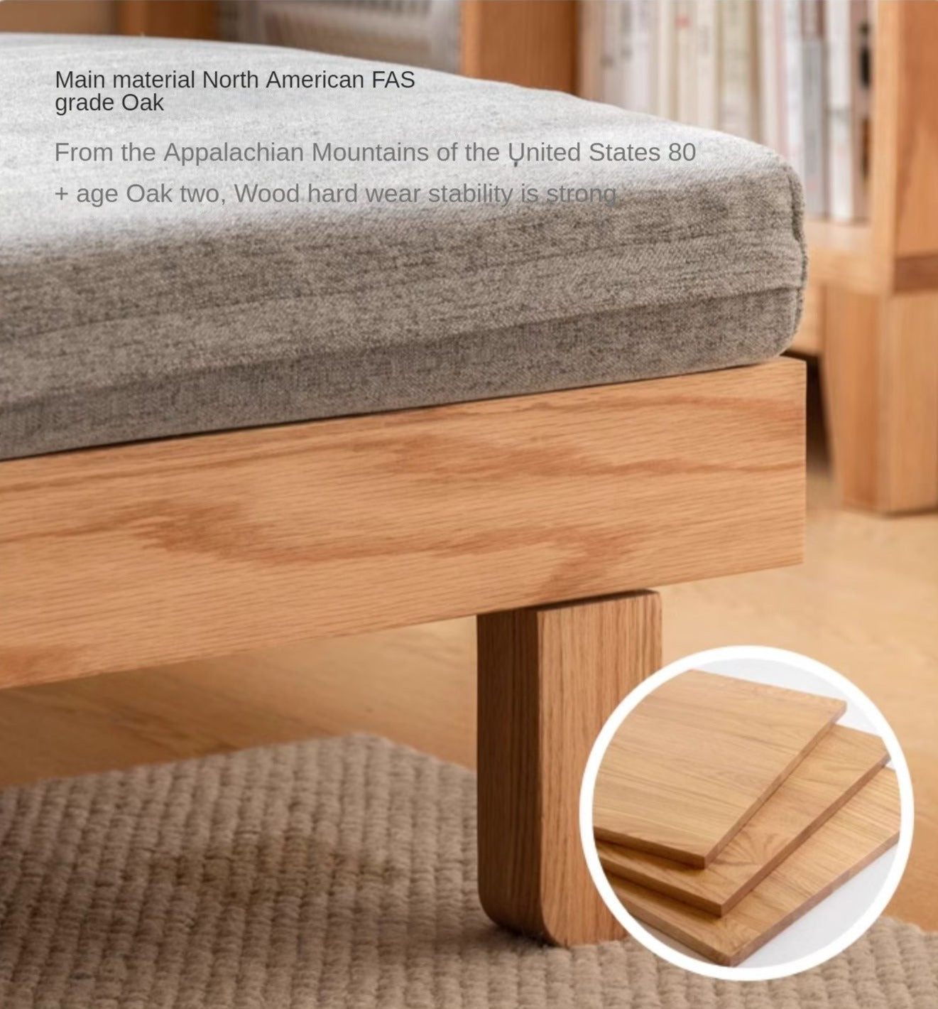 Oak, Beech solid wood sofa bed