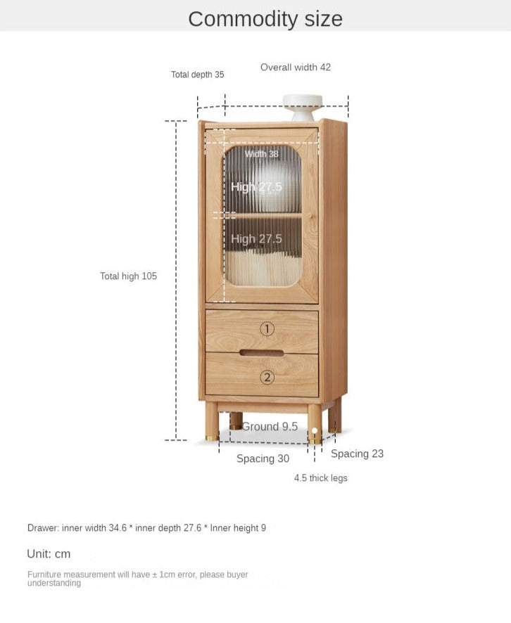 Ash, Oak solid wood side cabinet -