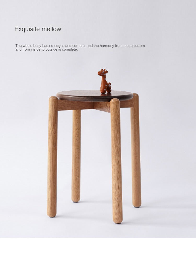 4 pcs Stackable Small Stool solid wood: