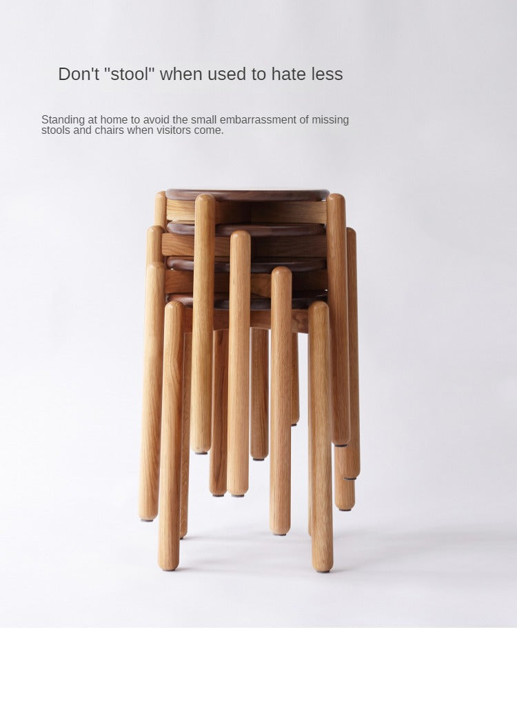 4 pcs Stackable Small Stool solid wood: