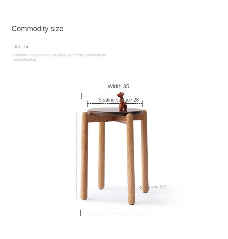 4 pcs Stackable Small Stool solid wood: