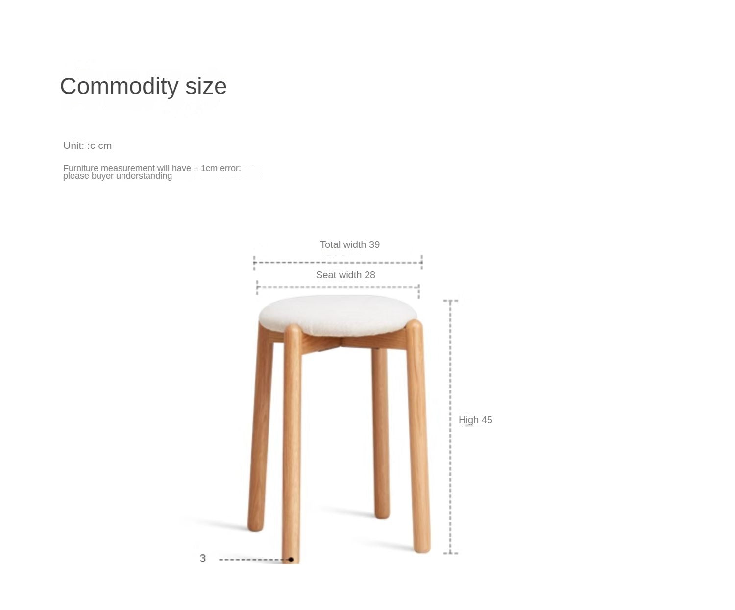 Oak, Beech solid wood Makeup stool