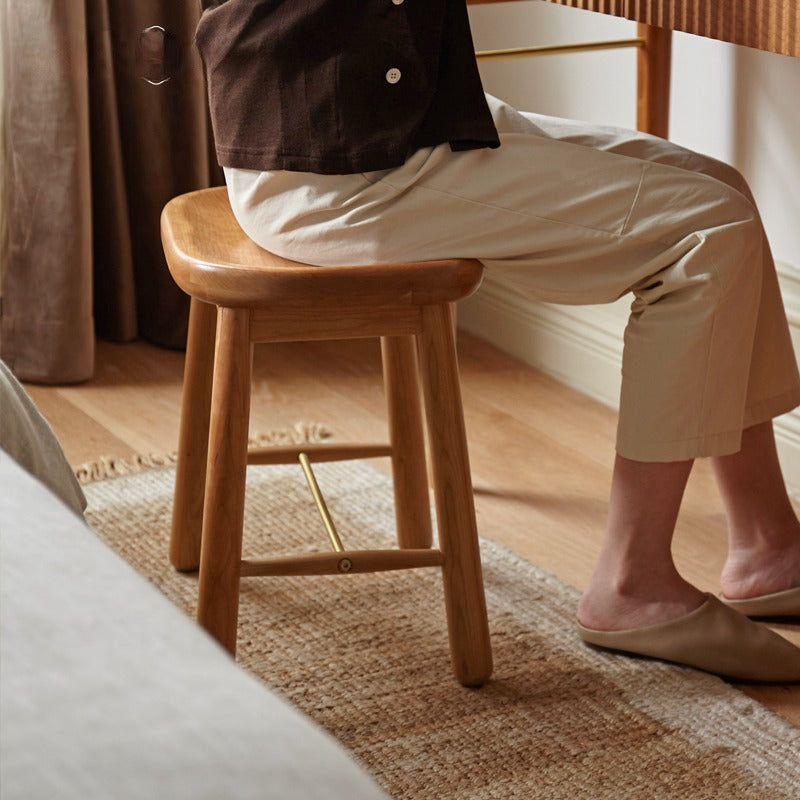 Cherry wood, Oak makeup stool: