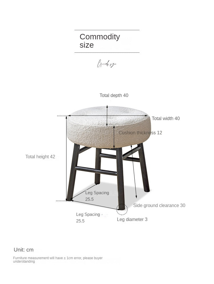 Solid Wood Makeup stool Imitation sherpa