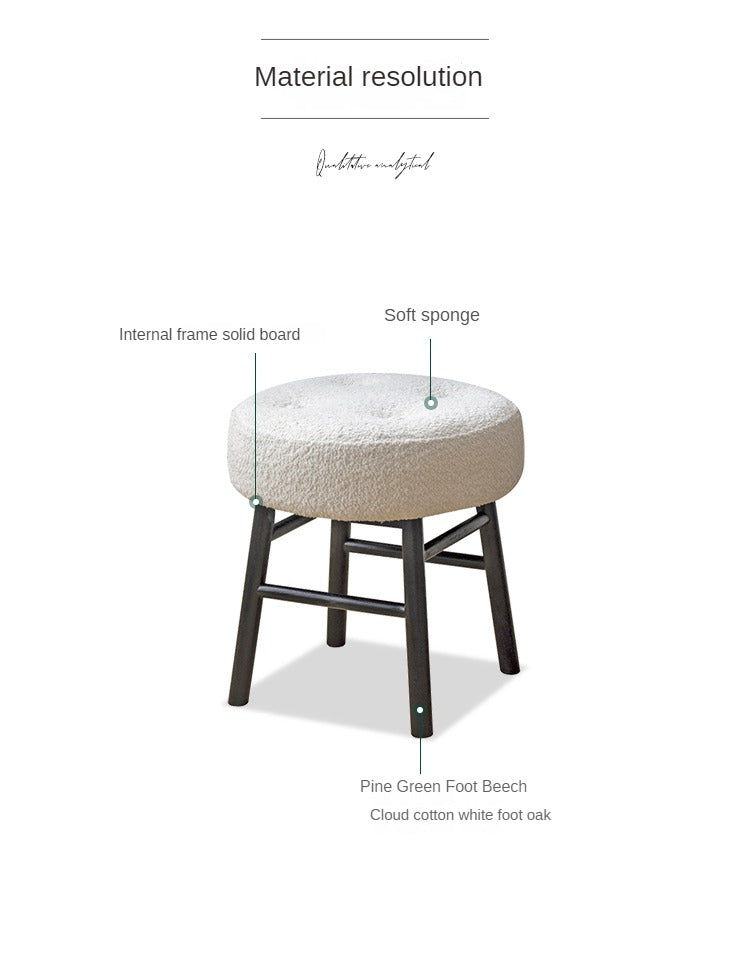 Solid Wood Makeup stool Imitation sherpa