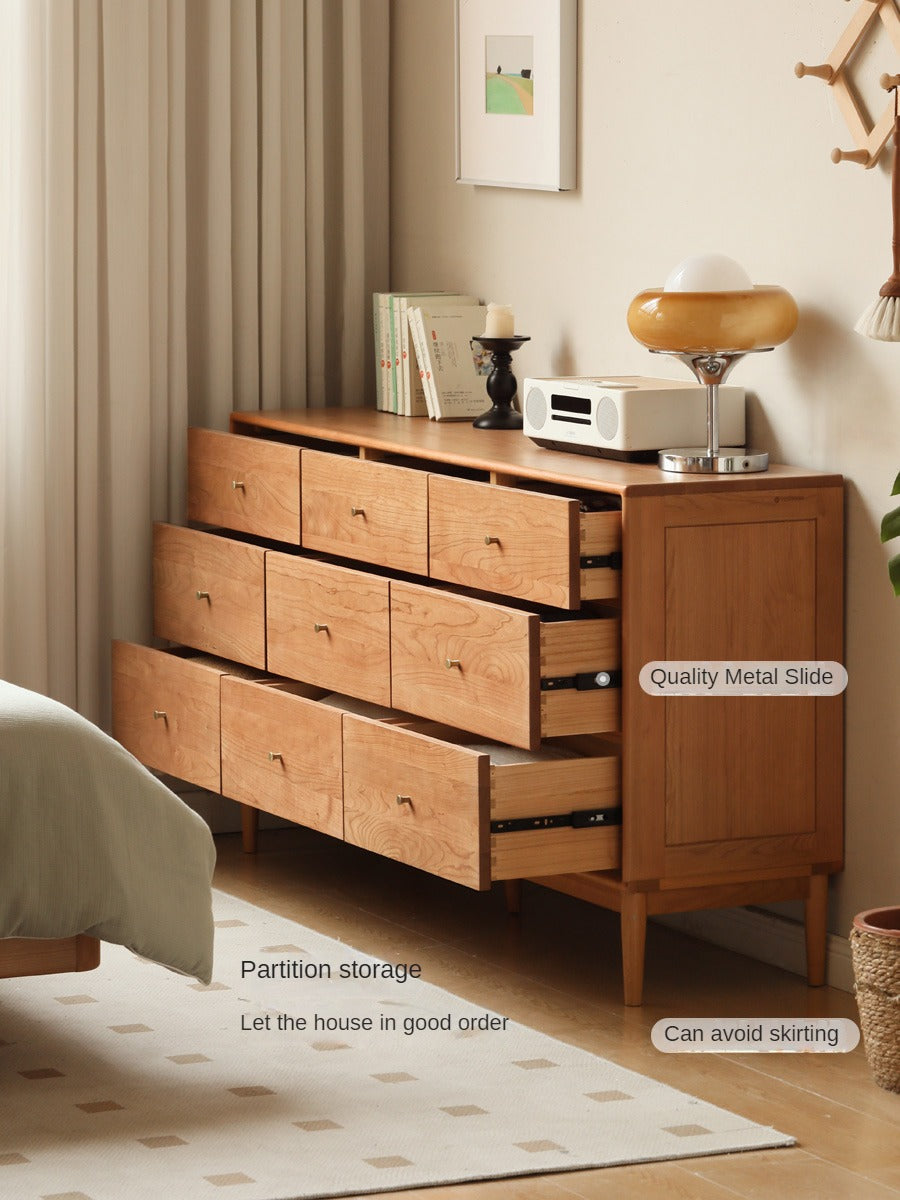 Cherry Wood Chest of Drawers: