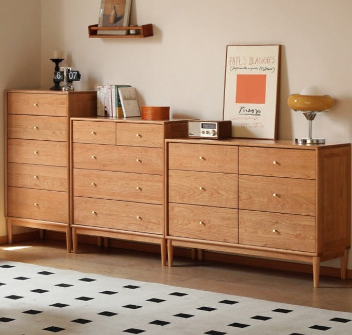 Cherry Wood Chest of Drawers: