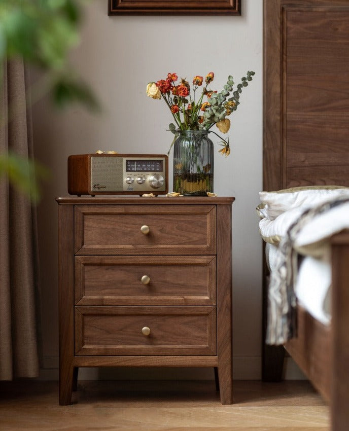 Black Walnut Solid Wood Nightstand