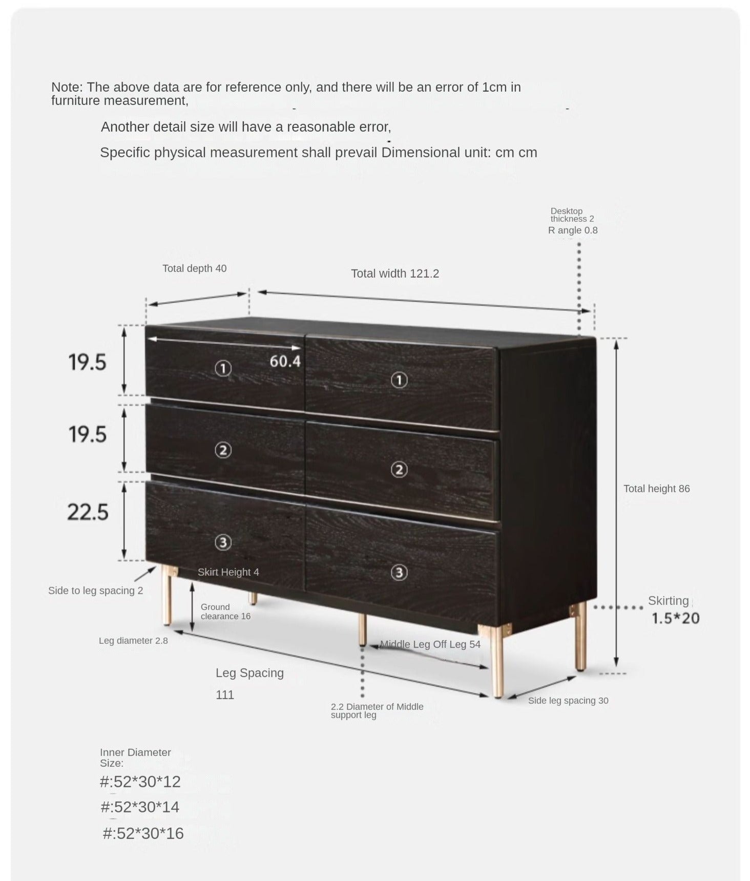 Oak Solid Wood Black Storage Cabinet