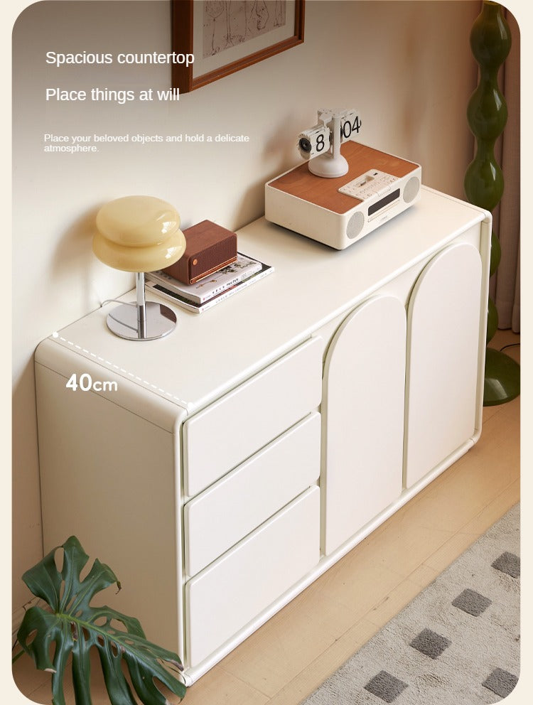 Poplar Solid Wood White Storage Cabinet: