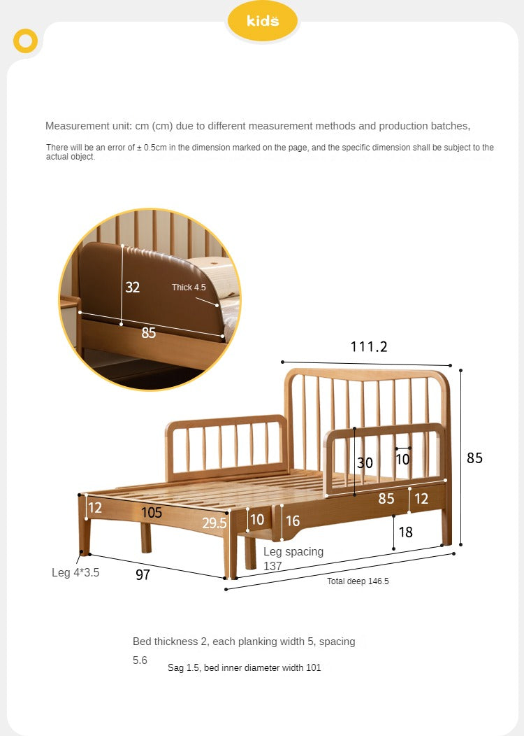 Beech, Oak solid wood Whispering Telescopic Bed<