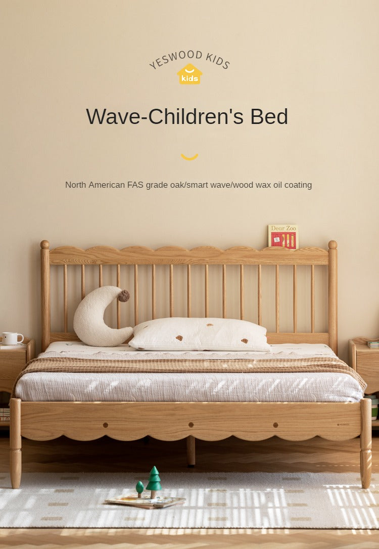 Oak solid wood children's bed<