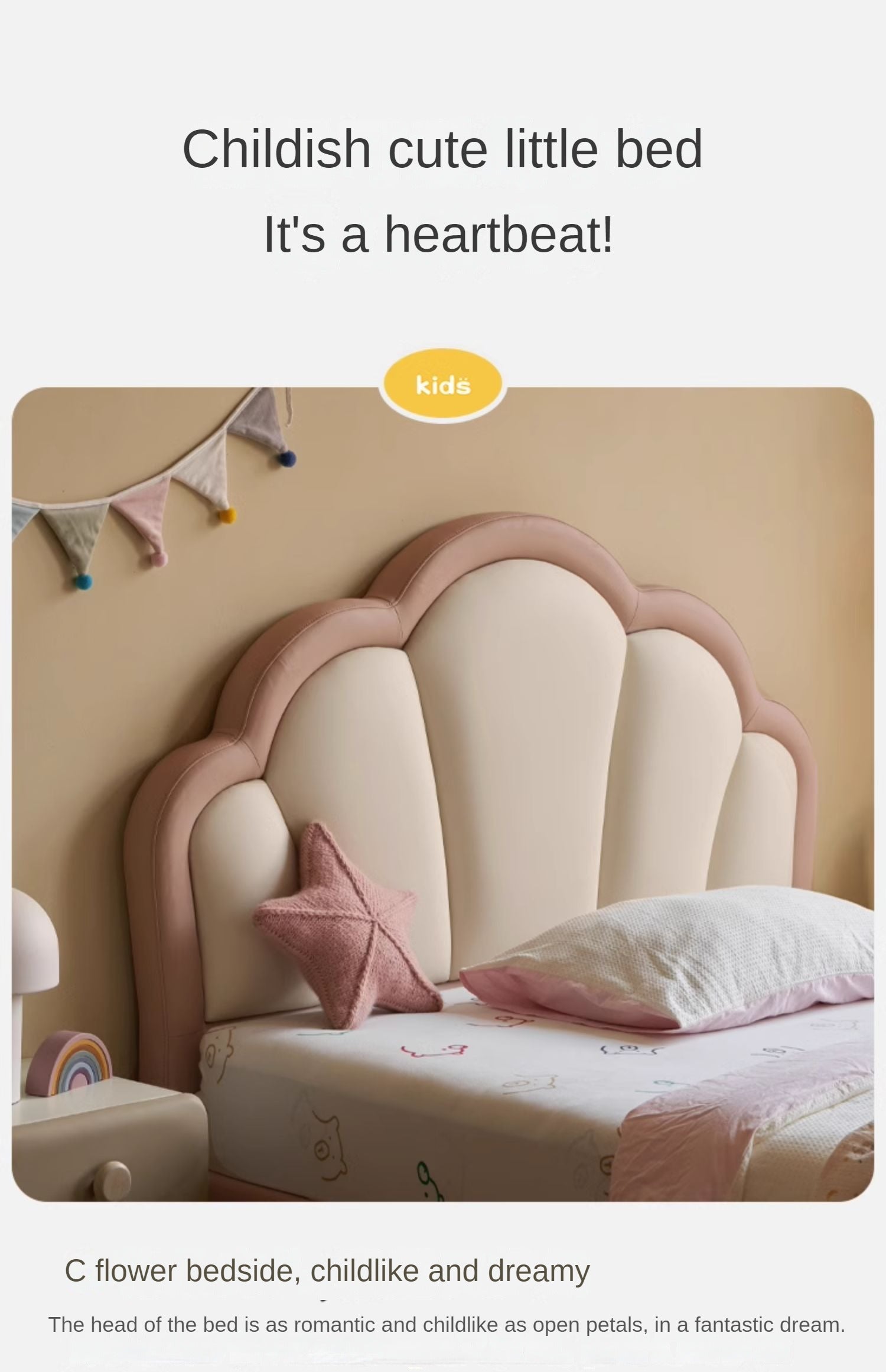 Organic Leather kid's Bed princess bed<