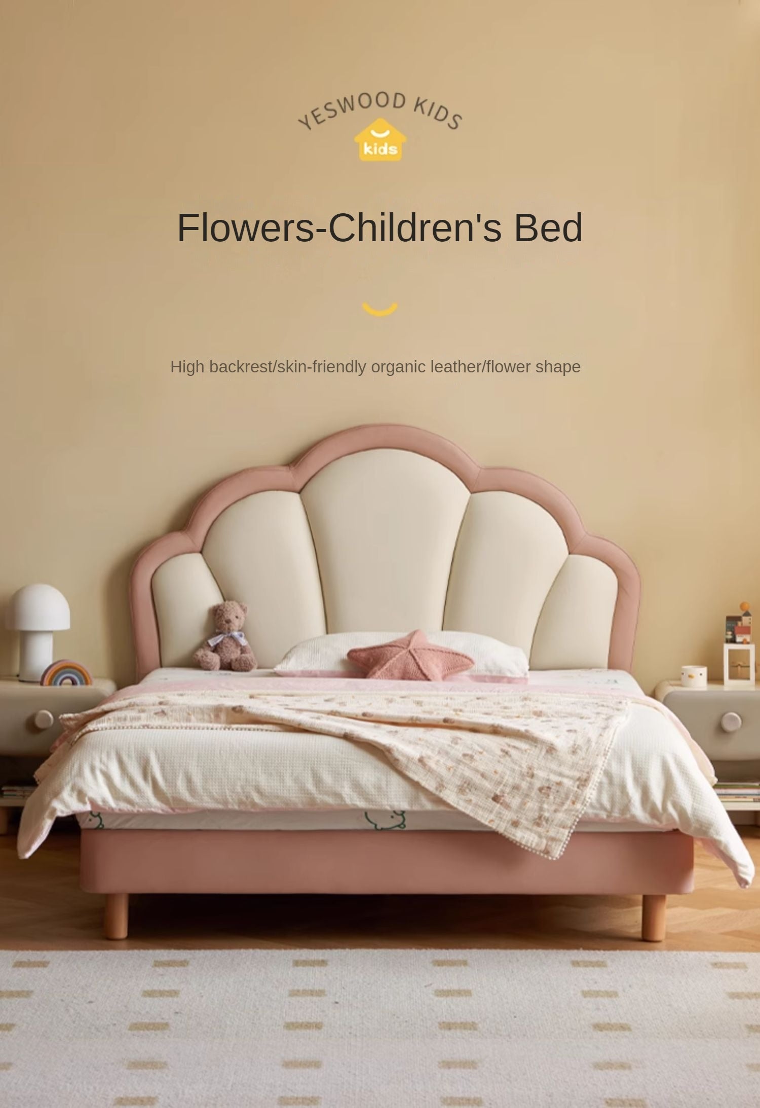 Organic Leather kid's Bed princess bed<