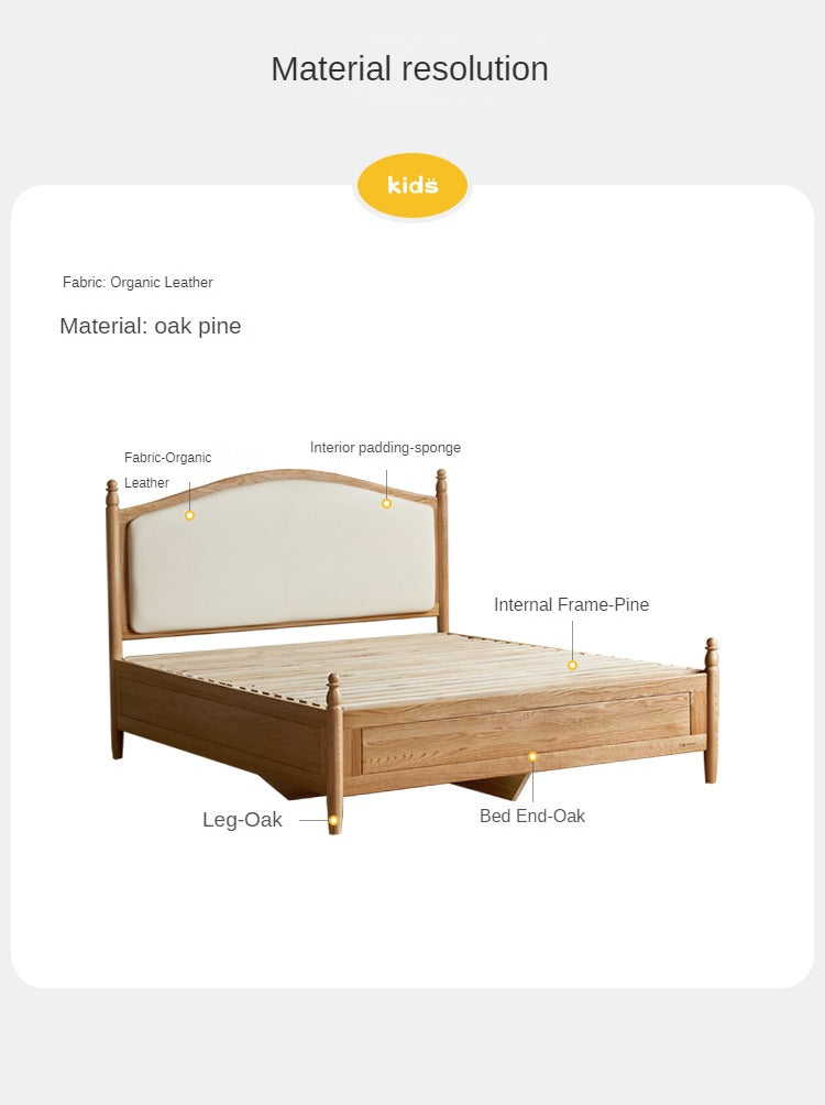 Beech,Poplar, Oak Solid wood Princess bed<