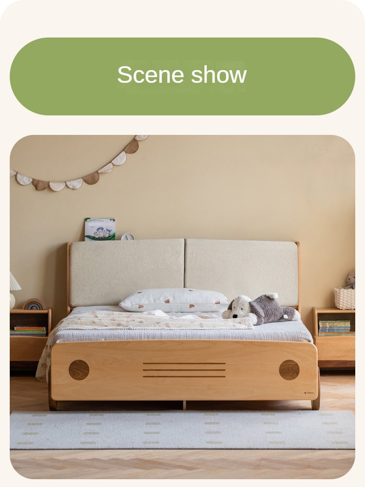 Beech Solid Wood Car Children's Box Bed<