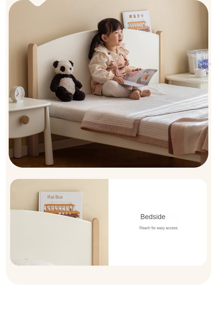 Poplar Solid Wood Children's Bed White<