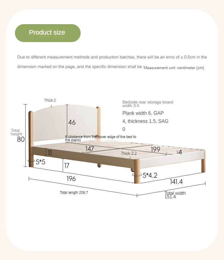 Poplar Solid Wood Children's Bed White<