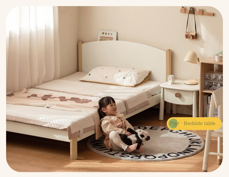 Poplar Solid Wood Children's Bed White<