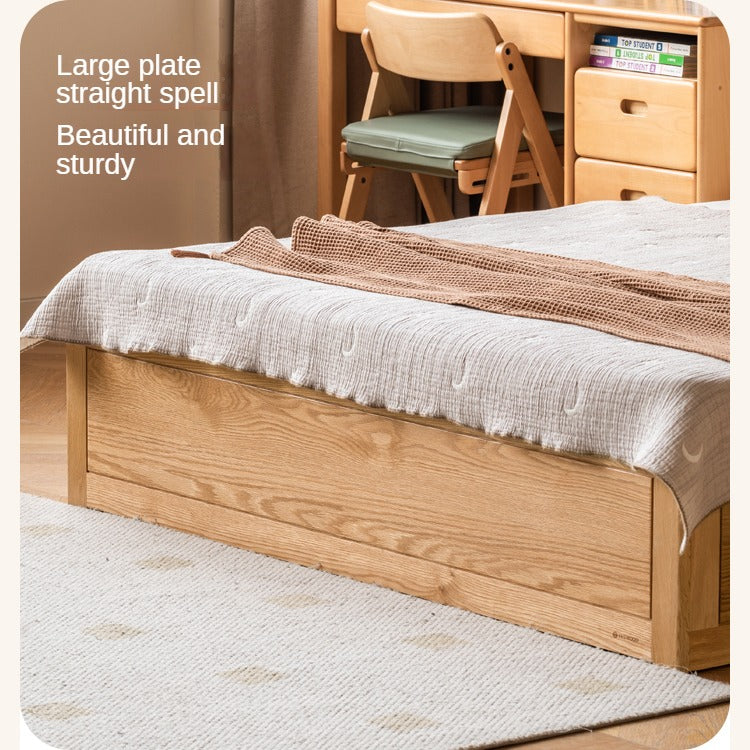 Oak solid wood Multifunctional storage bed with LED light<