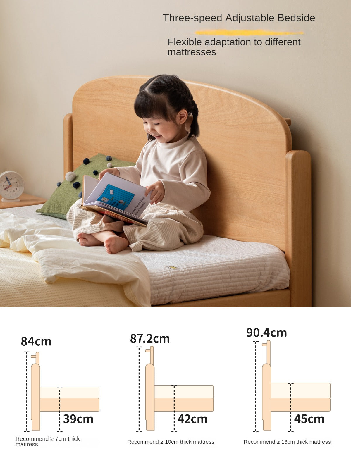 Beech Solid Wood Children's Bed Boys Girls<