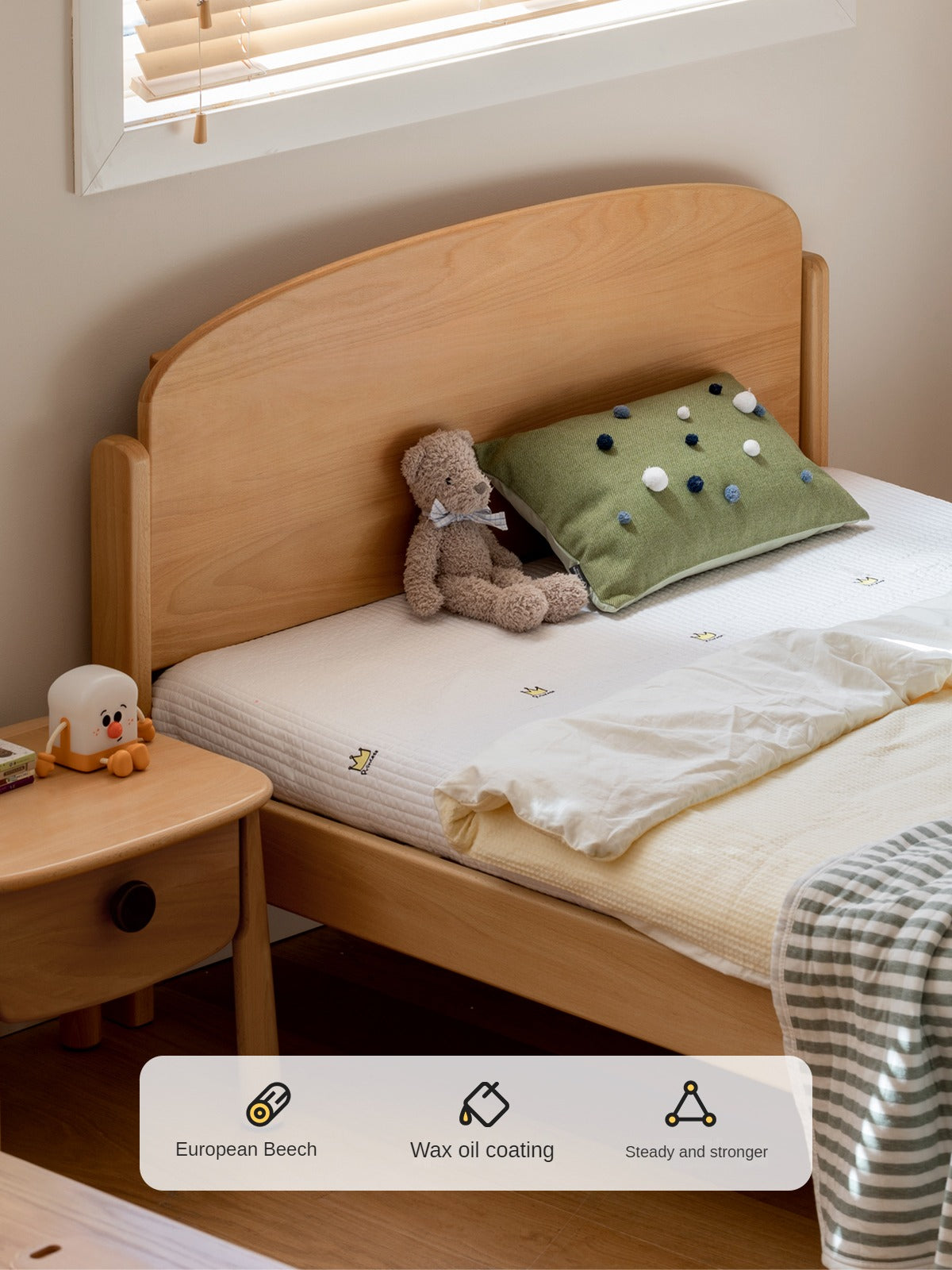 Beech Solid Wood Children's Bed Boys Girls<