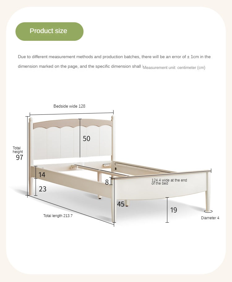 Poplar Solid Wood Children's Modern Bed<