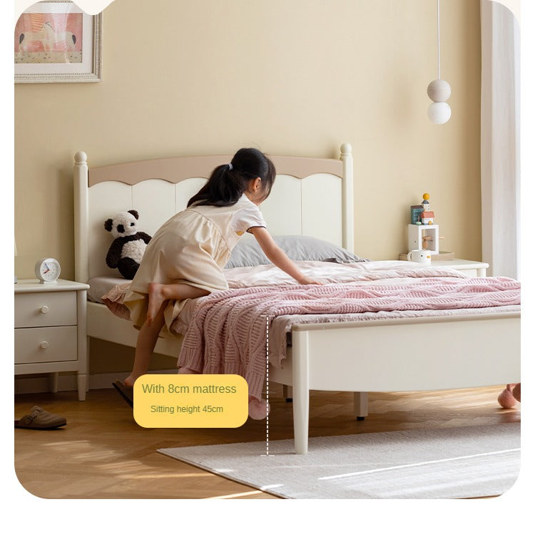 Poplar Solid Wood Children's Modern Bed<