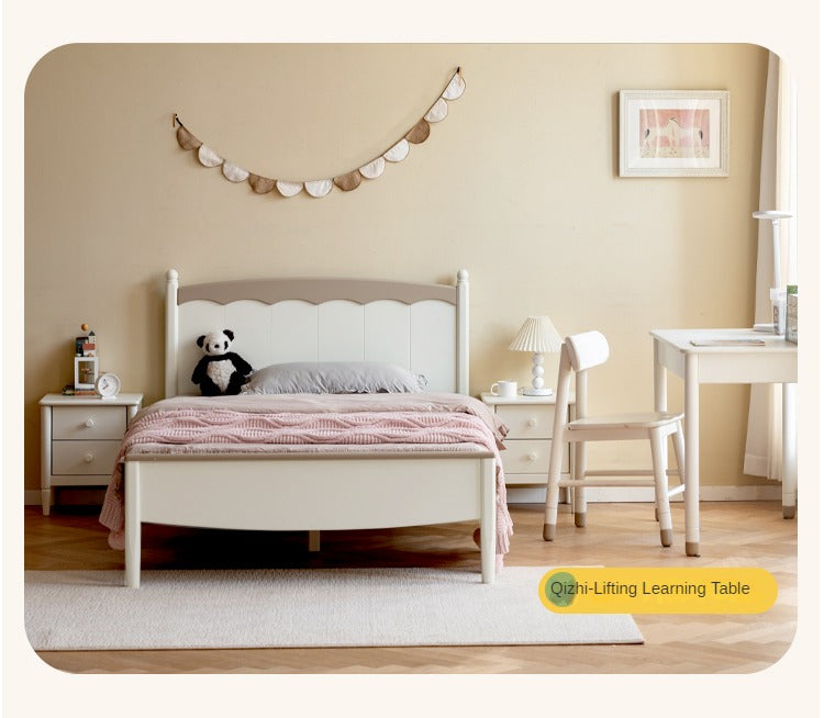 Poplar Solid Wood Children's Modern Bed<