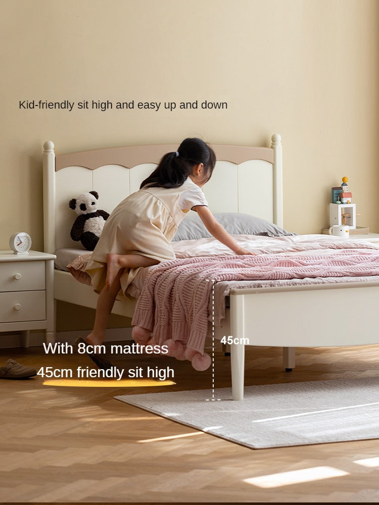 Poplar Solid Wood Children's Modern Bed<