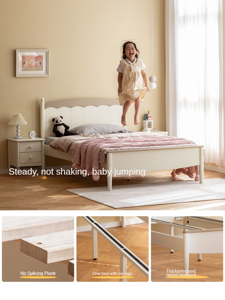 Poplar Solid Wood Children's Modern Bed<