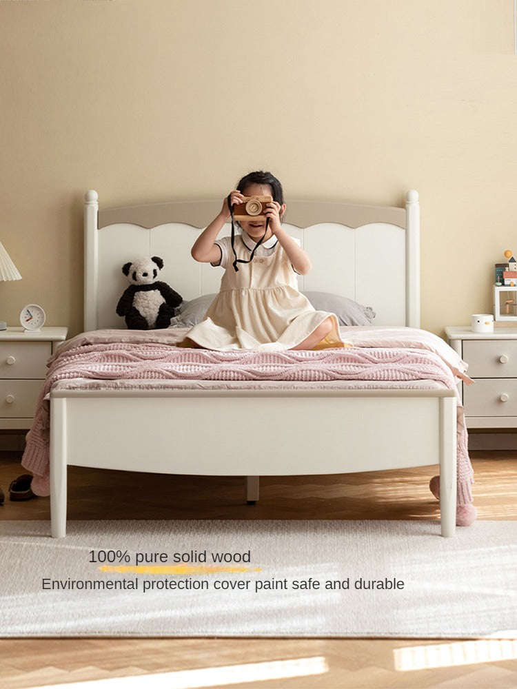 Poplar Solid Wood Children's Modern Bed<