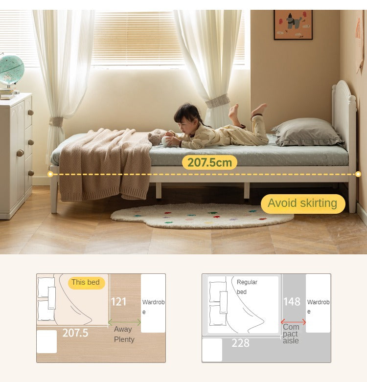 Rubber Wood  Children's Bed American Cream Style.