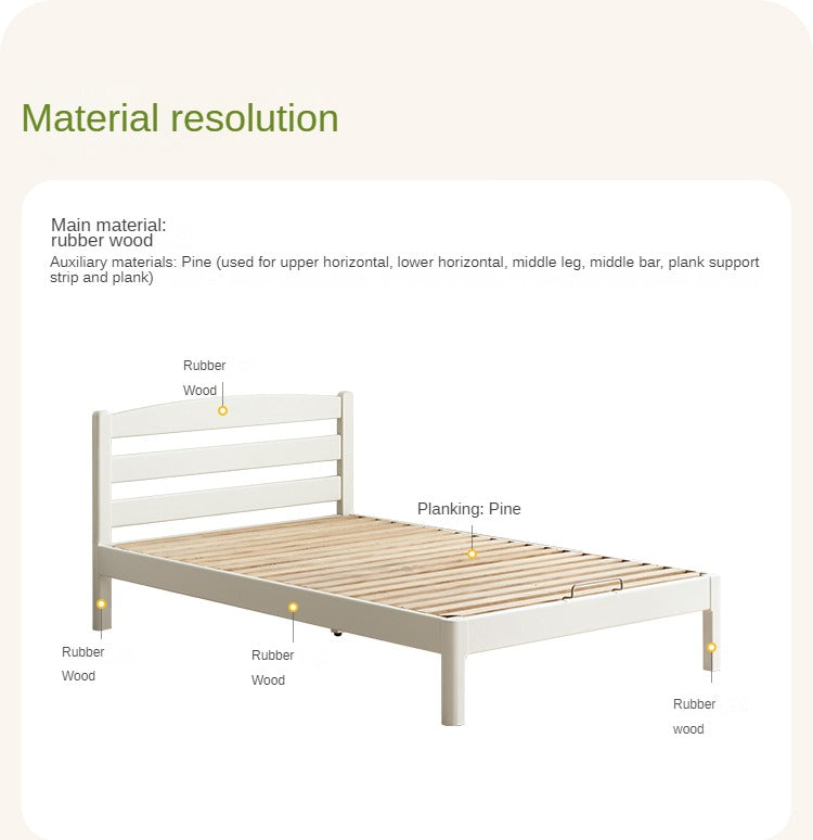 Rubber Wood Children's Modern Simple Bed Boys Girls