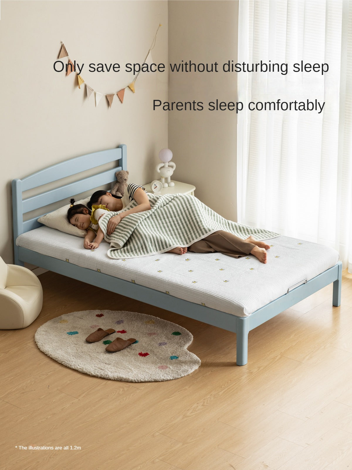 Rubber Wood Children's Modern Simple Bed Boys Girls