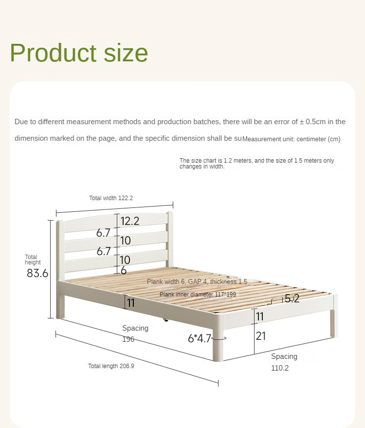 Rubber Wood Children's Modern Simple Bed Boys Girls