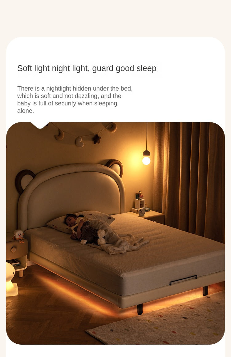 Organic Leather Children's Bed Bear with LED light<