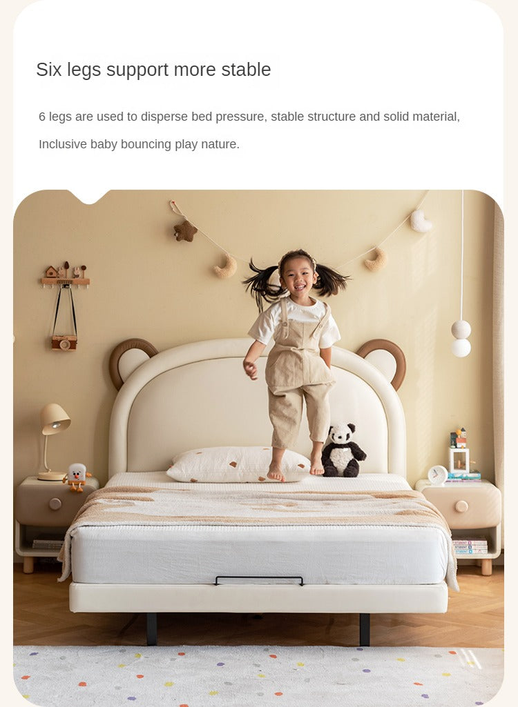 Organic Leather Children's Bed Bear with LED light<