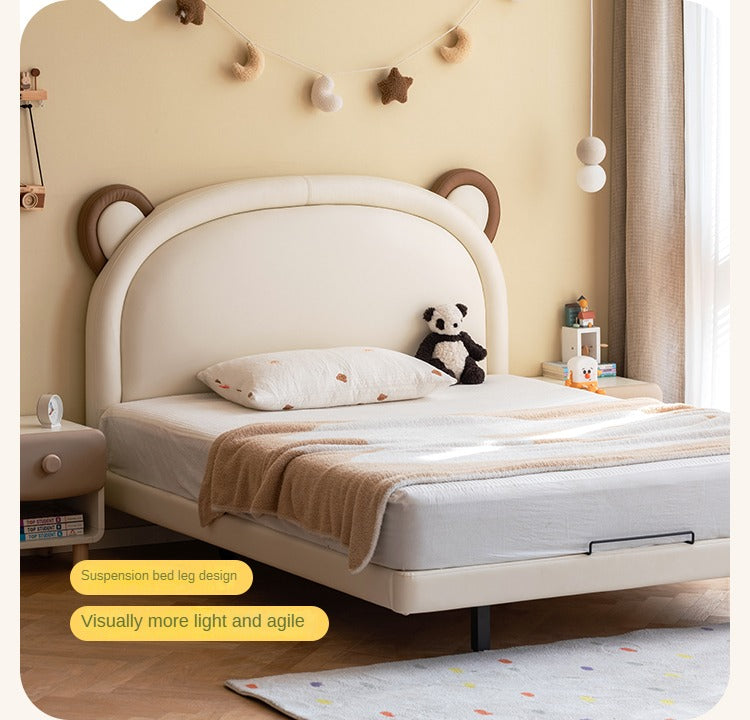 Organic Leather Children's Bed Bear with LED light<